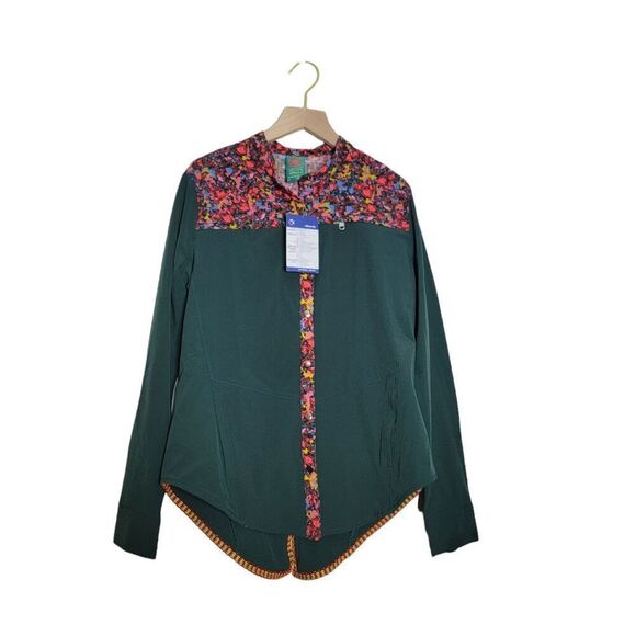 Without Walls Jacket Size Small Floral Snap Button Up Green - Picture 1 of 7